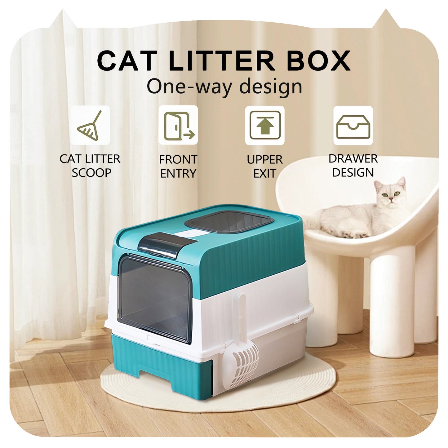 Sanlo Deluxe XL Cat Litter Box