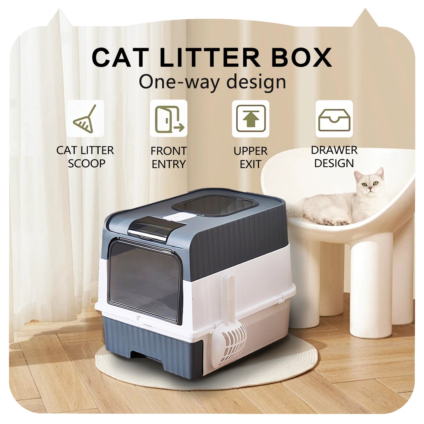Sanlo Deluxe XL Cat Litter Box