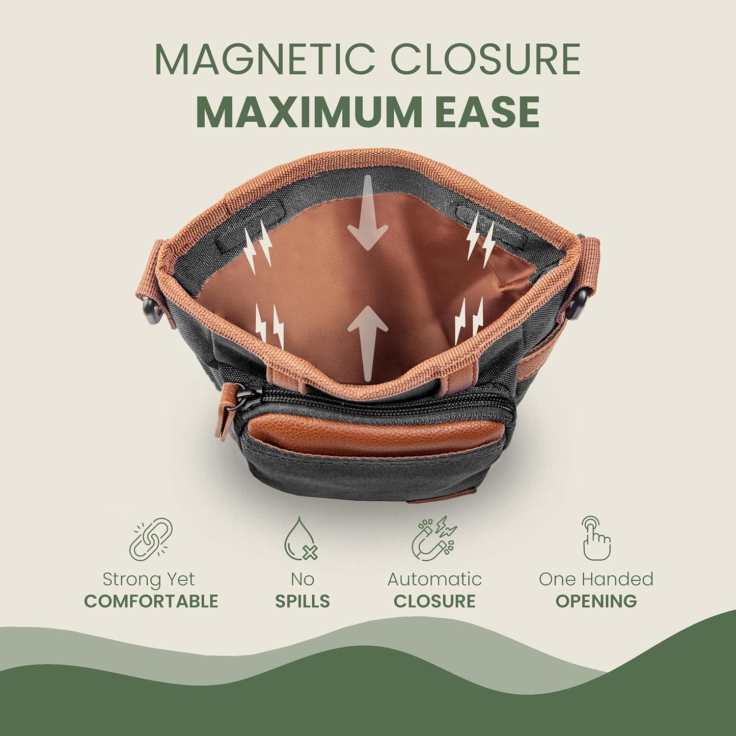 Dog Treat Pouch with Dog Clicker for Training - Hands-Free Dog Treat Bag with Magnetic Closure, Multi-Pocket Treat Pouches for Pet Training with Built-In Poop Bag Holder Pocket