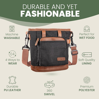 Dog Treat Pouch with Dog Clicker for Training - Hands-Free Dog Treat Bag with Magnetic Closure, Multi-Pocket Treat Pouches for Pet Training with Built-In Poop Bag Holder Pocket